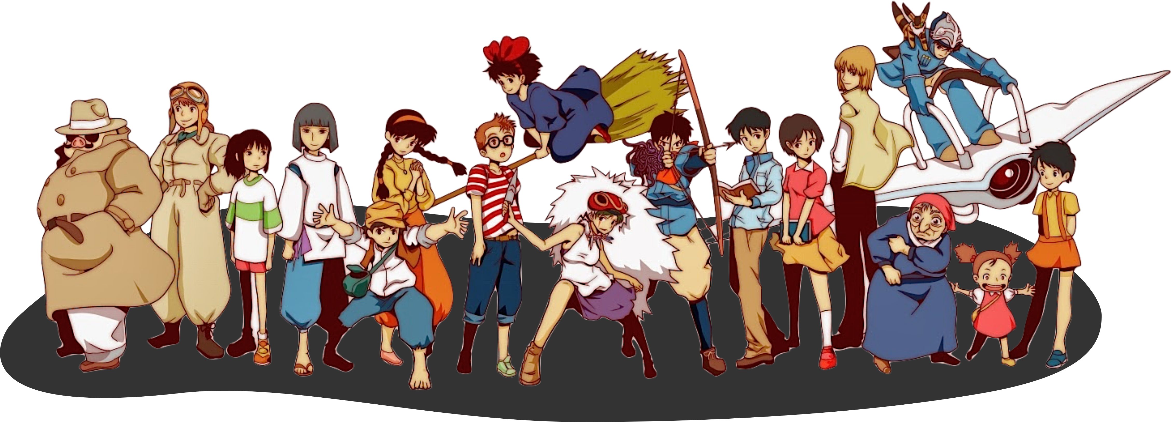 Imagem com os personagens do Studios Ghibli
